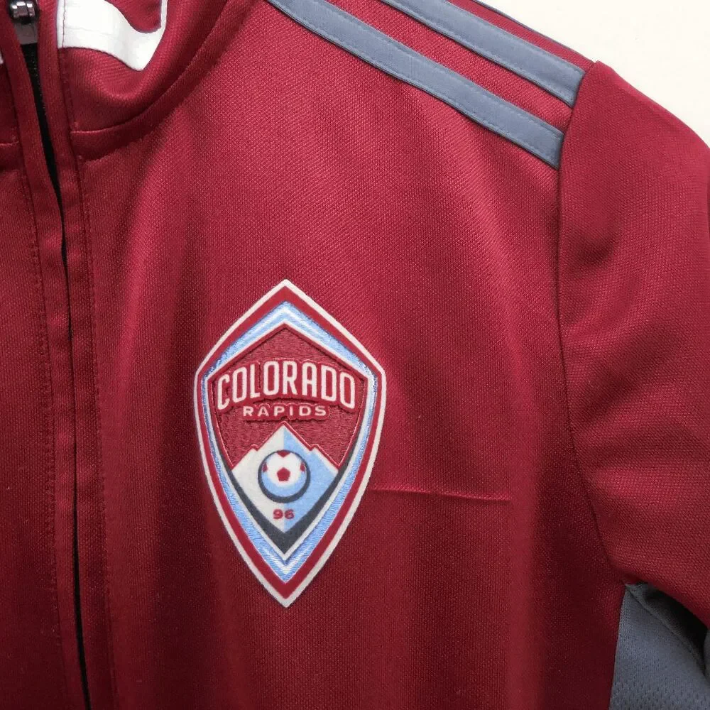 Adidas Aeroready Youth Boys‎ Colorado Rapids MLS Soccer Warmup Jacket Sz L 38x26